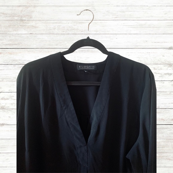 Eloquii Black Flowy Top - Picture 2 of 5